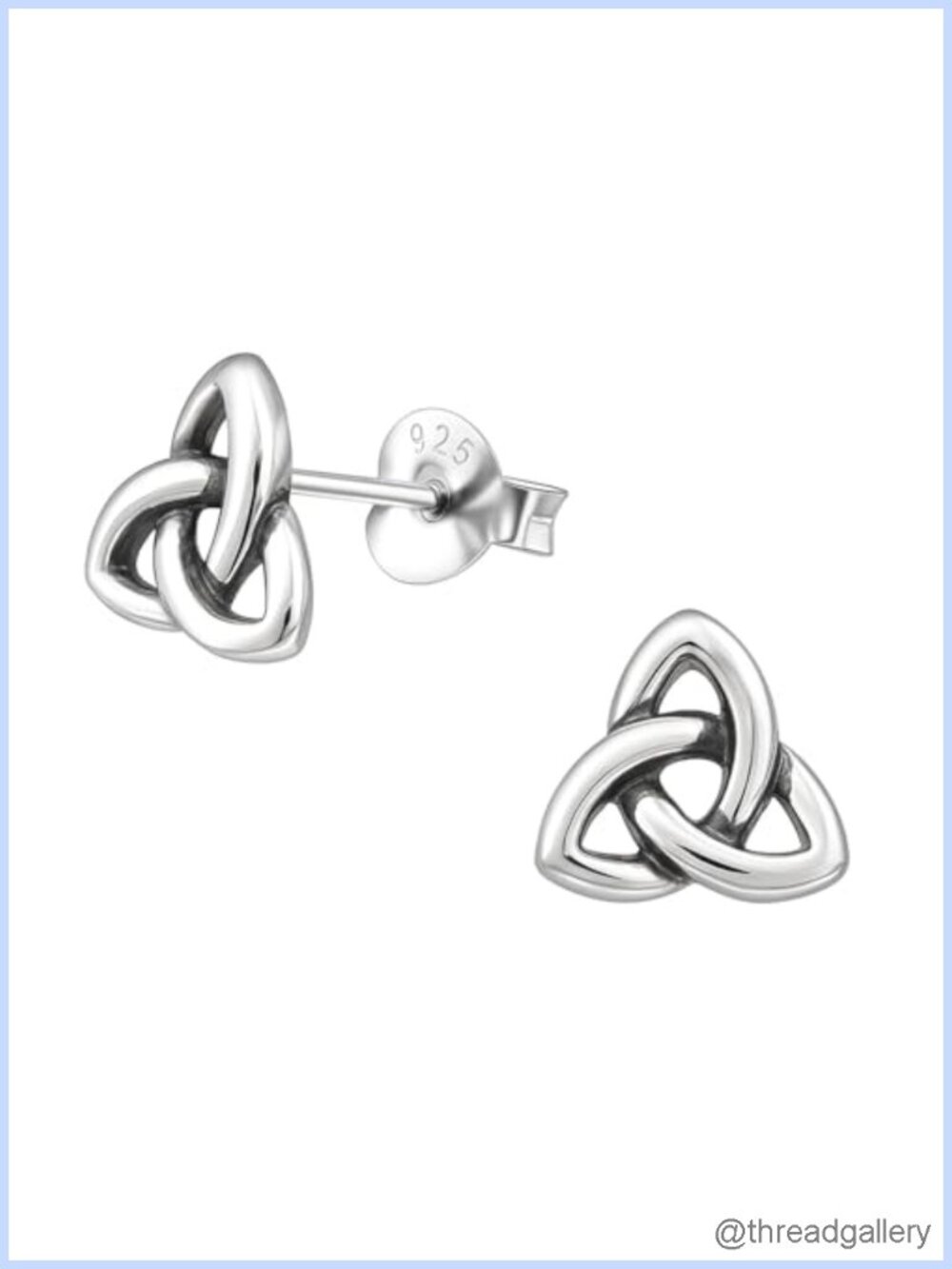 925 Sterling Silver Celtic Trinity Knot Stud Earrings 8mm
